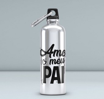 Garrafa squeeze personalizada amo meu pai 500ml Alumínio