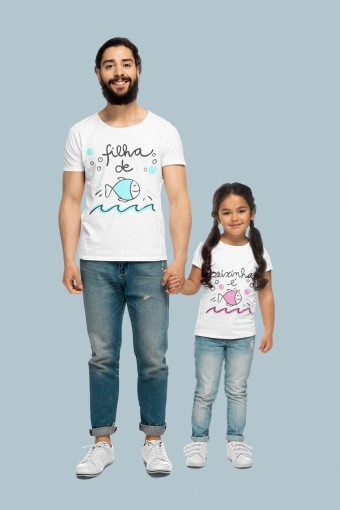 Filho(a) de Peixe Peixinho(a) É Camiseta Kit 2 Peças