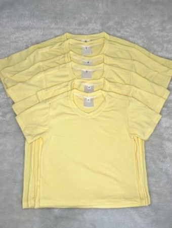 Camiseta unissex infantil personalizada como desejar Cor Amarelo Tamanho 2