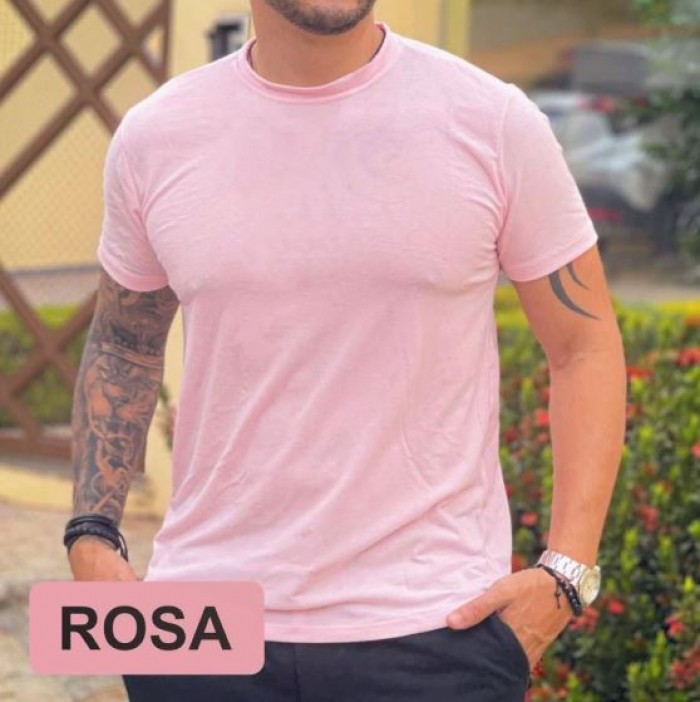 Camiseta unissex adulto personalizada como desejar Cor Rosa  Tamanho P