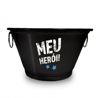 Balde De Gelo 9l Personalizado - Meu Herói - Preto