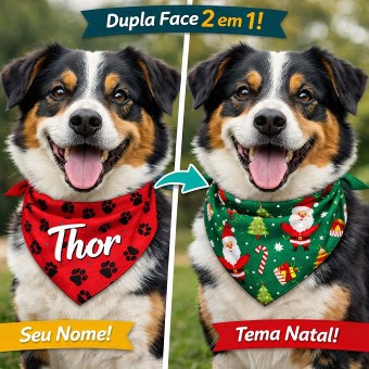 Bandana Pet Dupla Face 100% Personalizada