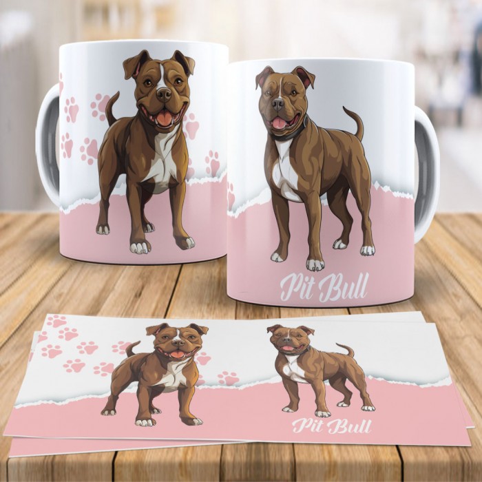 Caneca Xícara Raças Pet - Pitbull