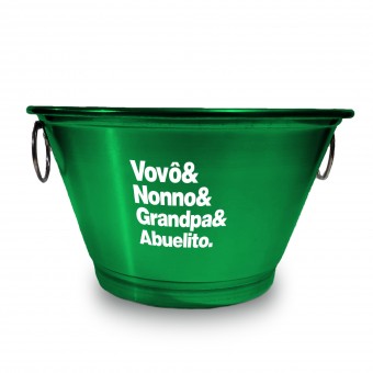 Balde De Gelo 9l Personalizado - Vovô Nonno Grandpa Abuelito  - Verde