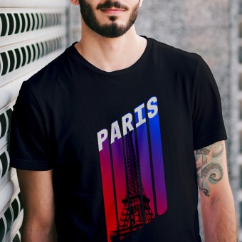 Camiseta PARIS Degradê - Preta