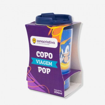 Copo De Viagem Escola Pop Infantil 200ml Sonic