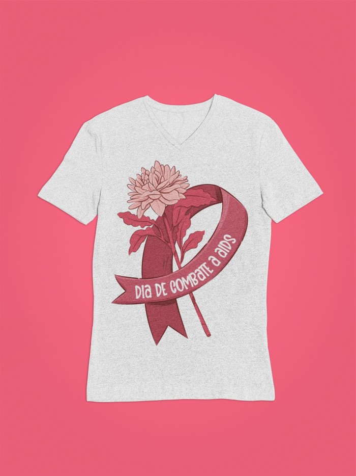 Camiseta Gola V Campanha Contra Aids Dry Proteção Solar