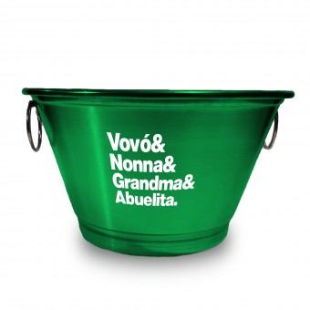 Balde De Gelo 9l Personalizado - Vovó Nonna Grandma Abuelita  - Verde