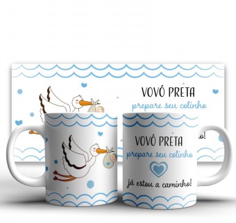 Caneca Vovó Prepare Seu Colinho Anúncio Gravidez