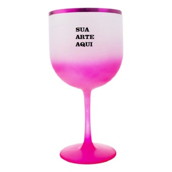 Taça de Gin Degradê Fosca Borda Metal