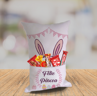 Almofada Personalizada Com Bolso Para Por Chocolates Para Pascoa