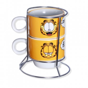 Xicaras Garfield Kit Torre c/ 2 Empilháveis Personagens