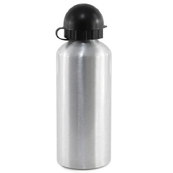Squeeze de Alumínio Bico Bolinha Garrafa 500ml Personalizada Cor Prata