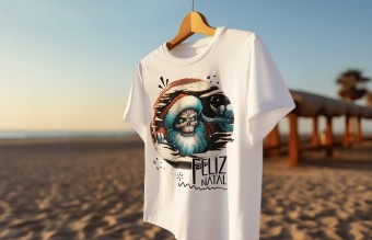 Camiseta Natal Papai Noel de Terror