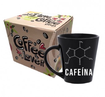 Caneca Cafeina Branca e Preta - Coffe Lover - Drop