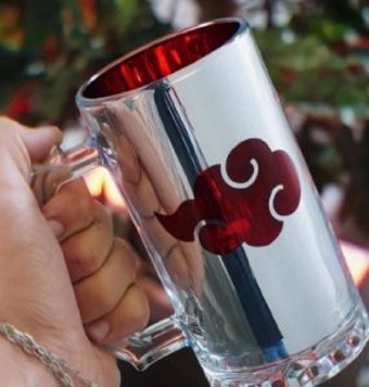Caneca de Chop 450ml Eletrostatica Akatsuki Naruto Original
