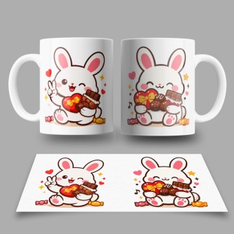 Caneca Coelhinho da Pascoa e Chocolates