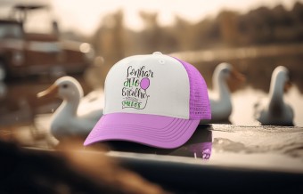 Boné Personalizado Trucker de Tela com Sua Frase - lettering