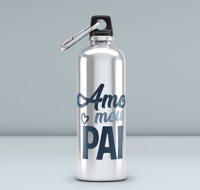 Garrafa squeeze personalizada amo meu pai 500ml Alumínio