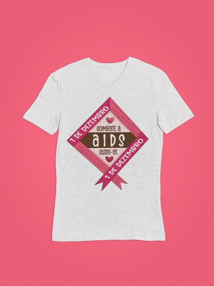Camiseta Gola V Campanha Contra Aids Dry Proteção Solar