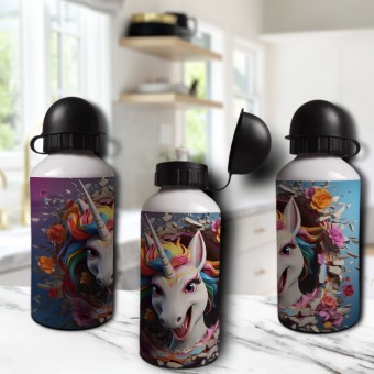 Squeeze Unicornio 3d de Alumínio Bico Bolinha Garrafa 500ml