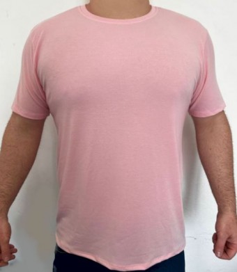 Camiseta unissex adulto personalizada como desejar Cor Rosa  Tamanho P