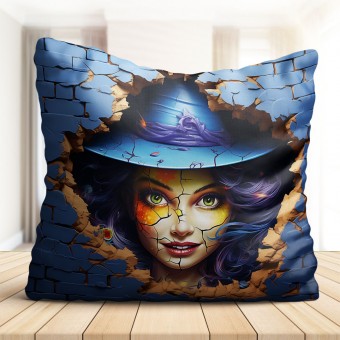 Almofada Bruxa Witch Cheia 40x40 3D & Corvos
