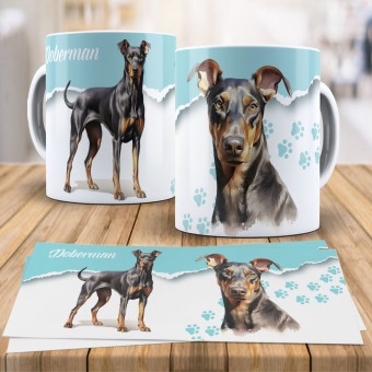 Caneca Xícara Raças Pet - Doberman
