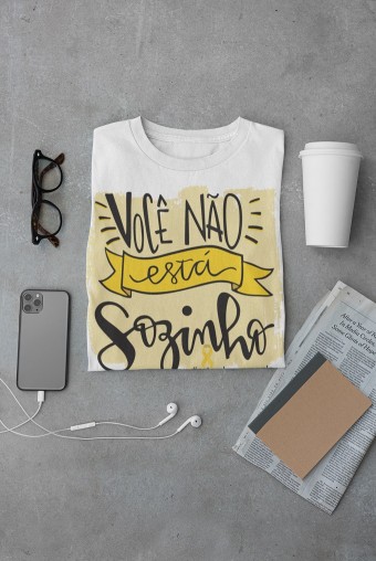 Camiseta Você Não Esta Sozinho(a) Setembro Amarelo campanha contra o suicídio 