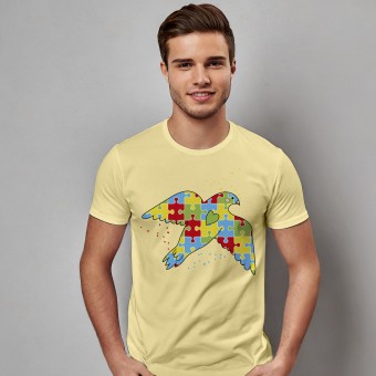 Camiseta Autismo Pássaro Quebra-Cabeça