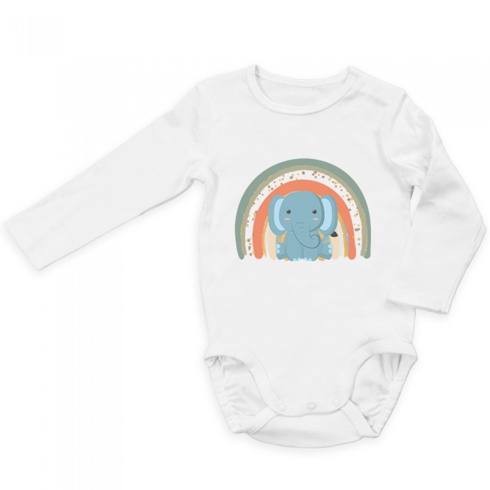 Body Bebe Manga Longa Elefantinho