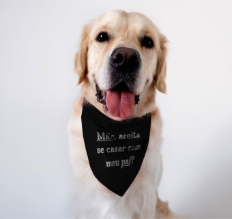 Bandana Pet Personalizada Mãe, Aceita se Casar com Meu Pai?