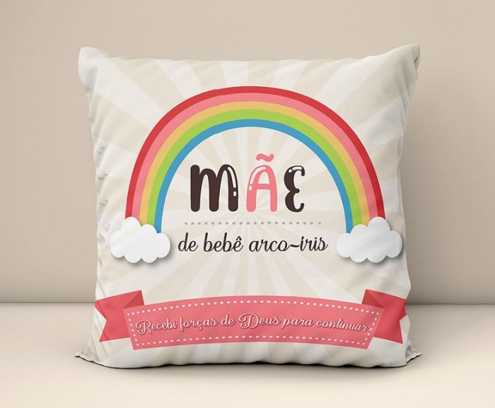 Almofadas decorativas Mãe De Bebe Arco Iris