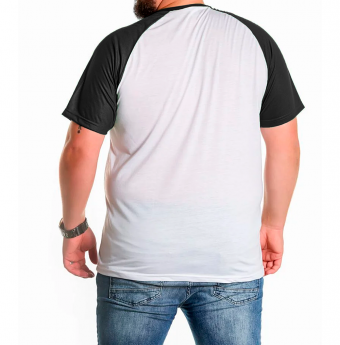 Camiseta Raglan Plus Size Branca com Manga Colorida - Personalizada
