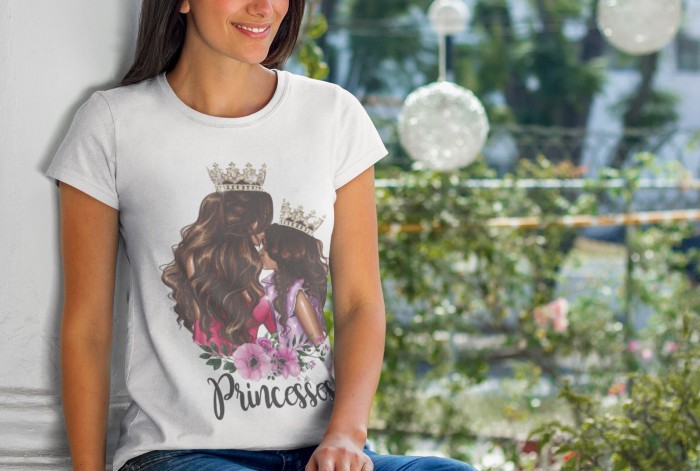 Dia das Mães Ilustração Camisas Presente Personalizado Modelo 7