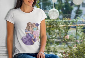Dia das Mães Ilustração Camisas Presente Personalizado Modelo 3