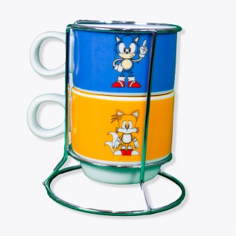 Kit Xicaras Empilháveis C/ 2 peças Personagens Sonic Tails