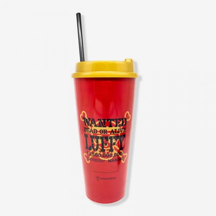 Copo Canudo C/cordão 1l Monkey D. Luffy One Piece