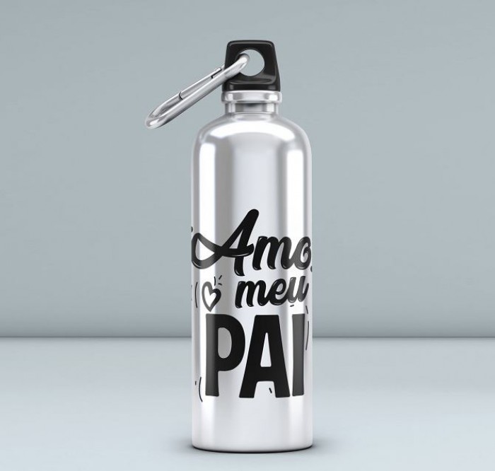 Garrafa squeeze personalizada amo meu pai 500ml Alumínio