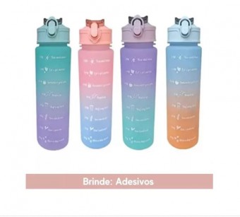 Garrafa Água Squeeze Bico Canudo Tampa 900ml Antivazamento