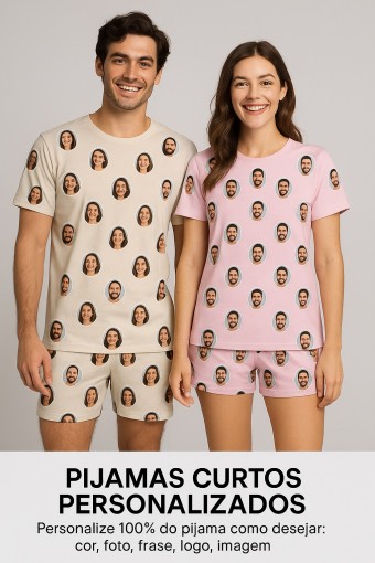 Pijama Curto Casal 100% Personalizado