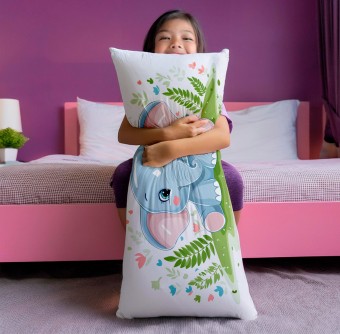Travesseiro de corpo - Infantil 100x50cm -Elefantinho