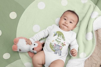 Body Nascimento Safari Bodie Manga Longa Roupa Bebe Bb