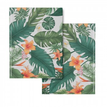 Caderno Brochura - Personalizado - Floral Laranja