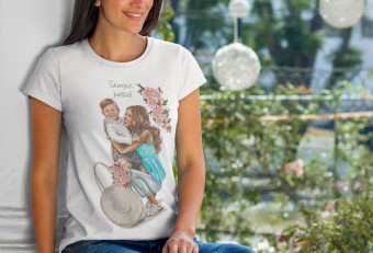 Camisa Dia das Mães Ilustração Presente Personalizado Modelo 7