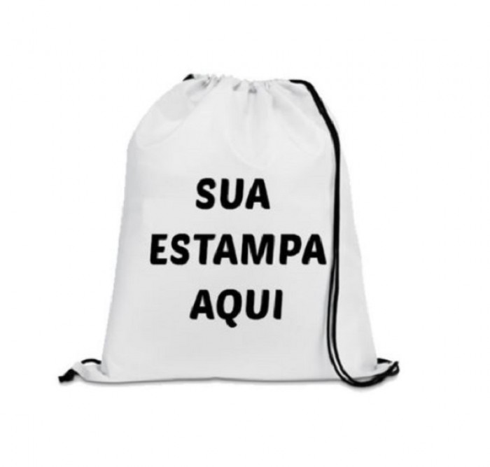 Mochila _saco com sua arte ou logo marca 30x40 Tema Livre