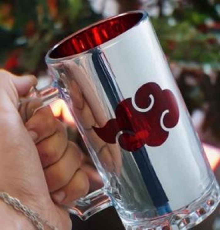 Caneca de Chop 450ml Eletrostatica Akatsuki Naruto Original