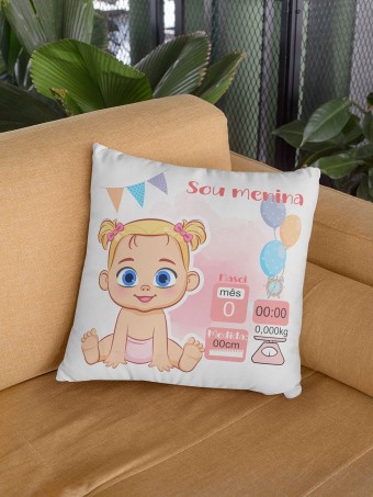Almofada Decorativa Registro Nascimento Bebê Personalizada