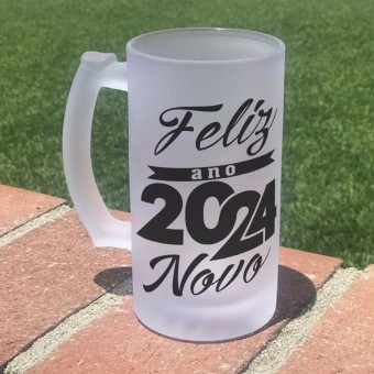 Caneca Chopp Cerveja Ano Novo Réveillon Vidro Jateado