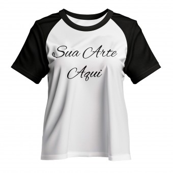 Babylook Raglan Personalizada Branca com Manga Colorida - In Love With Myself